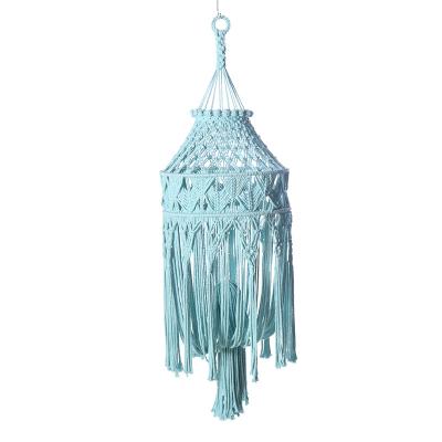 China Art Decor Bohemian Decorative Handmade Light Ceiling Macrame Lamp Shades Chandelier Lamp Shade for sale