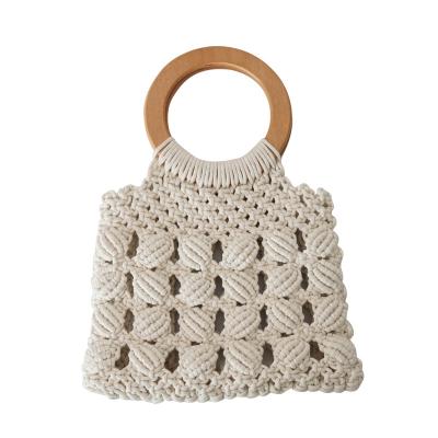 China Art Decor Multicolor Chic Style Tote Women Handmade Macrame Rope Handbag Strap Bags for sale