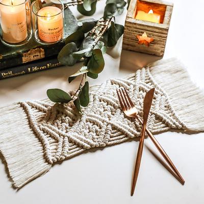 China Art Decor Bohemia Dining Cotton Handmade Home Decoration Macrame Place Mat Table Coaster for sale