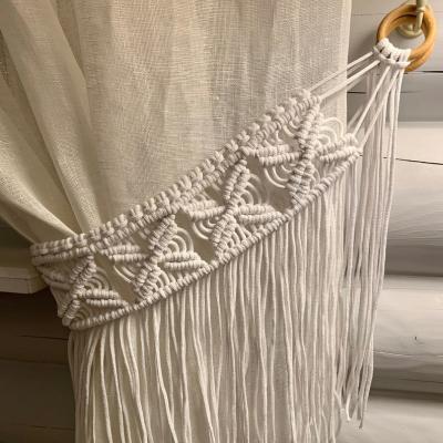 China Handmade Art Decor New Design Boho Style Cotton Living Room Decor Macrame Tie Back Curtain Tieback for sale