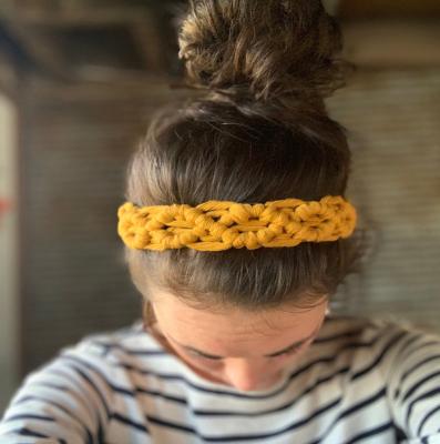 China Art Decor Chic Style Headband Turban Gear Hand - Woven Boho Braided Hair Accessories Macrame for sale