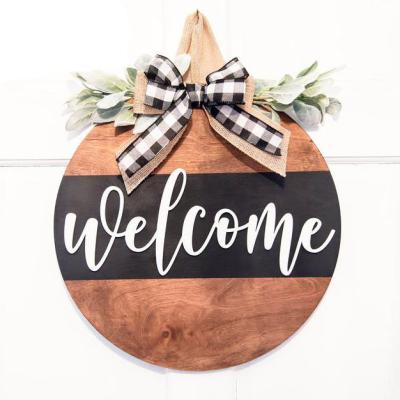 China Wholesale Europe DIY Custom Interchangeable Door Signs Decoration Wooden Welcome Sign for sale