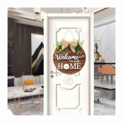 China Europe New Product Hot Selling Home Decor Wooden Round Welcome Door Signs for sale