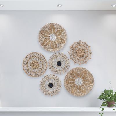 China Art Decor Vintage Style High Quality Hand - Woven Sea Grass Wall Decor Basket Natural Vegetable Plankton for sale