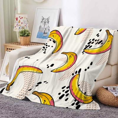 China Chinese Winter Folded Digital Printing Fruit Pattern Sleep Baby Sofa Flannel Fleece Blanket for sale