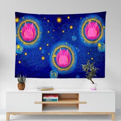 China Psychedelic Wholesale Personalized Custom 3D Print Wall Hanging Ocean Tapestry With Led Lights for sale