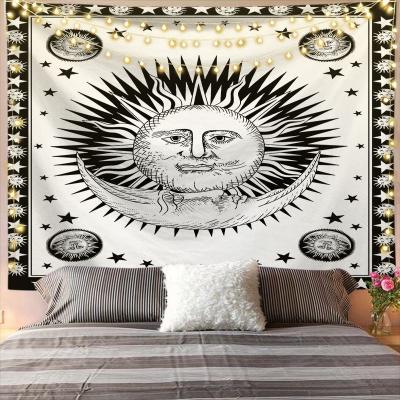 China Psychedelic Wholesale Polyester Digital Printing Sun Black Light Custom Wall Hanging Tapestry for sale