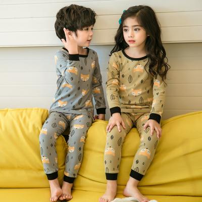 China Wholesale Custom Soft Designer Thermal Pajamas Long Sleeve Set Sleepwear 100% Cotton Girls Pajamas Kids Cartoon Children Pajamas for sale