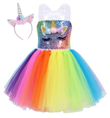 China Breathable Princess Unicorn Dress Baby Kids Clothes Summer Children Party For Bridesmaids Dresses for sale