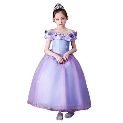 China Polyester/Satin Mesh New Kids Princess Costume Cinderella Girls Dress Halloween Birthday Party Tutu Dresses for sale