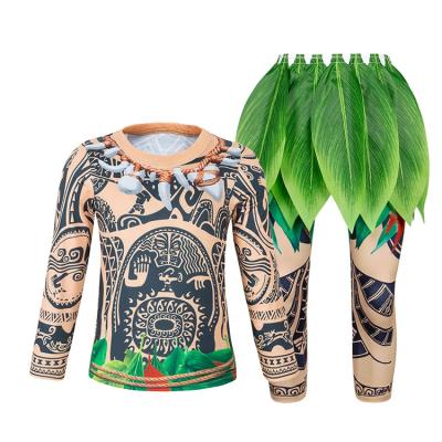 China Eco-Friendly Materials Children's Costume Clothes New Halloween Costume Long Sleeve Boys Moana Cartoon Spring Two Piece Show Suit And Fall 1pc/opp Bag for sale