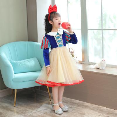 China Washable Spring Autumn Long Sleeves Snow White Princess Girls Dress Up Luxury Children Snow White Birthday Party Role Play Dress for sale