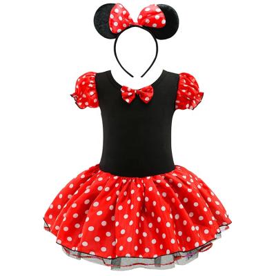 China Hot-selling cute ballet skirt children's headband dance performance costume girls kids polka dot sequin tutu skirt dresses new for sale