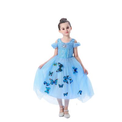 China 2021 Autumn Kids Fancy POLYESTER/Mesh Cinderella Princess Halloween Costume Dress Up Cosplay Birthday Party For Girls Short Sleeve Dresses for sale