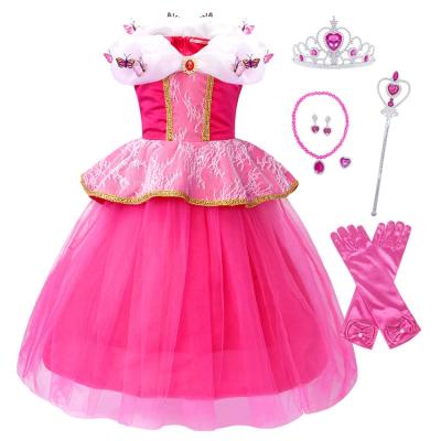 China Halloween Party Cosplay Performance Costume Outfit Princess Tangled Rapunzel Aurora Kid Fairy Tale Girls TV and Movie Costumes Kids 1pc/opp bag 0.4KG for sale