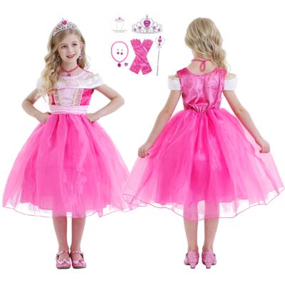 China Satin/Polyester/Mesh/Fancy Aurora Kids Dress Costumes Christmas Girls Birthday Party Collection Princess Sleeping Beauty Tullet Dress Cosplay for sale