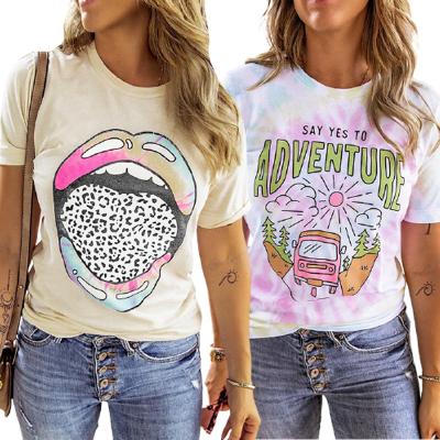 China Summer 2022 Women's T-shirt High Quality Vintage Short Sleeve QUICK DRY Graphic Tees For Women for sale