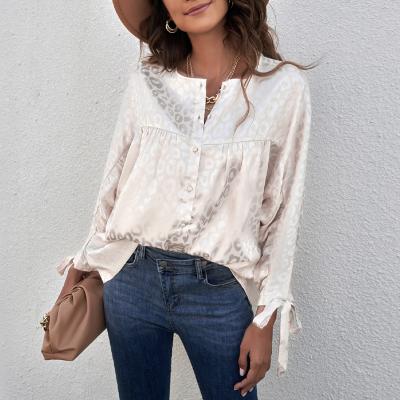 China Anti-pilling fashion women tops and blouses elegant satin long sleeve button up shirt blouses for women for sale