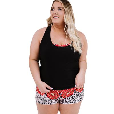 China Wholesale Floral Print Breathable Leopard Tankini Plus Size Swimwear Women Women Sexy Swimsuit Wholesale for sale