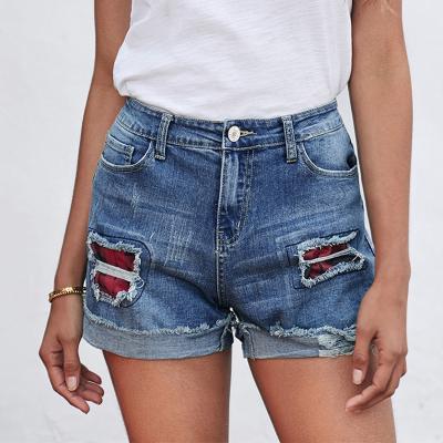 China 2022 Fashion Personality Solid Color Waist Bandage Breathable Hot Selling Denim High Top Shorts Ladies Designer Jeans Women for sale