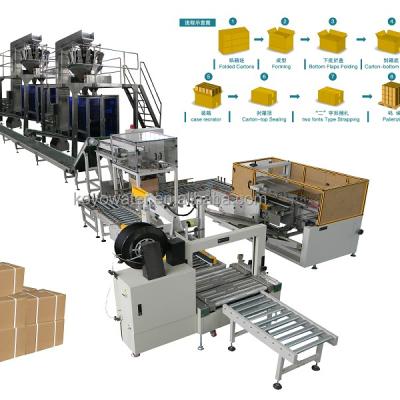 China Vertical Type Automatic Case Packer Packing Line For Press Fill Rice Bag Pouch With Carton Sealer for sale