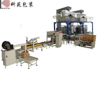 China Vertical Type Automatic Case Packer Packing Line For Press Fill Salt Bag Pouch With Carton Sealer for sale