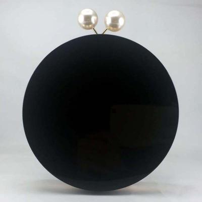 China Custom Elegant Black Lady Bags Closure Factory Factory Pearl Acrylic Clutch Purses Clutch Purses for sale