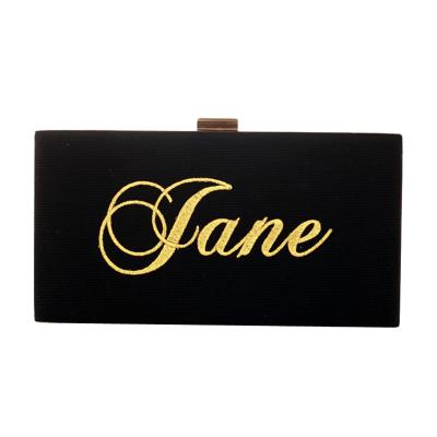 China Clutch Customize Gold Name Metallic Embroidery Personalized Clutch Bag Men for sale