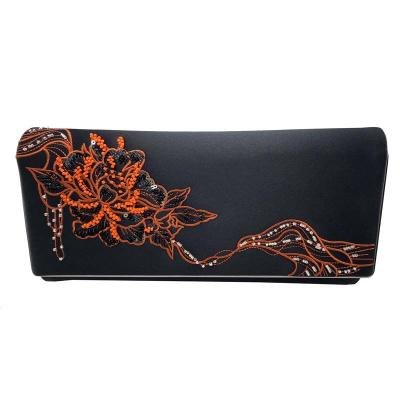 China Elegant Wedding Clutch Purse Embroidered Sequin And Beaded Clutch Bag Black Purse For Party for sale