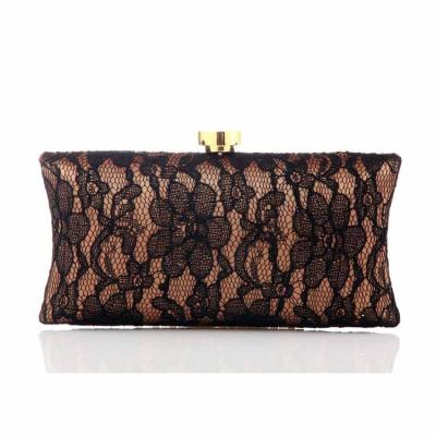 China Trendy Fashion Black Clutch Bags Lace Evening Purse Clutch Bags For Party for sale