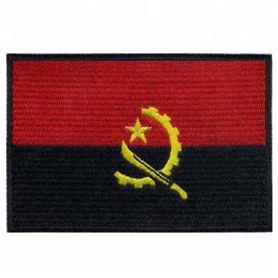 China 3D Alibaba China Supplier Wholesale Embroidered Patches Angola Patch Flag for sale