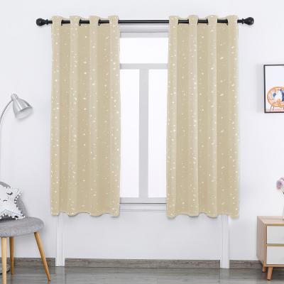 China Privacy Blackout Curtains For Bedroom Starred Blackout Blackout Grommet Light Look Living Room Privacy Curtain Fabric for sale