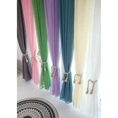 China Privacy Sheer Curtains Modern Contracted Sheer Color Window All Dori Yarn Home Stay Window Hospital Wholesale Drapes for sale