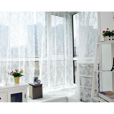 China Sheer Muti-choice Lace Princess Girl Gauze Jacquard Window Bedroom Curtain Fabric Privacy Curtain Flower In Luxury Yarn Drapes for sale