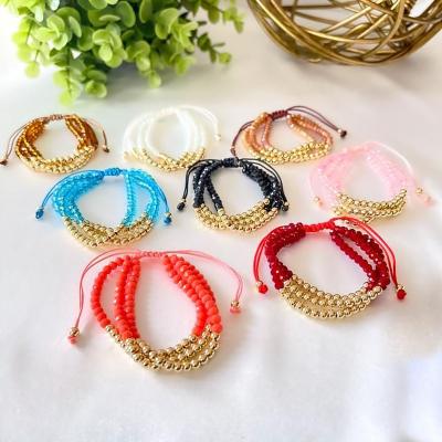 China Go2boho Crystal Gold Plated Bead Chic Women Multilayer TRENDY Bracelets Boho Summer Jewelry Bohemian Gifts For Her for sale