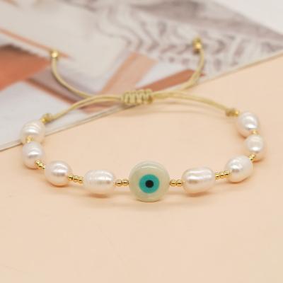 China Go2boho BOHEMIA Friendship Gold Bead Adjustable Bracelets For Women Shell Evil Eye Freshwater Pearls Fashion Jewelry for sale