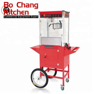 China With Cart Wheels Commercial Automatic Caramel Making Popcorn Machine Price With Wheels And Cart for sale