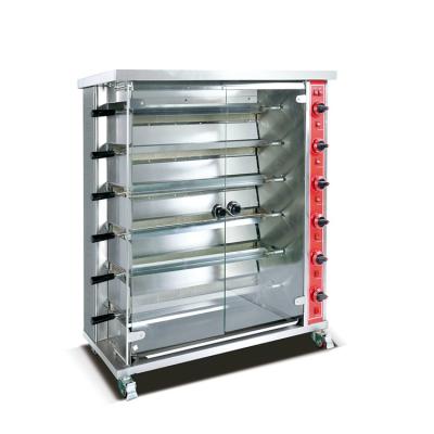 China High Efficiency Stainless Steel Roast Chicken Container Gas Chicken Rotisserie Machine for Restauarnt for sale