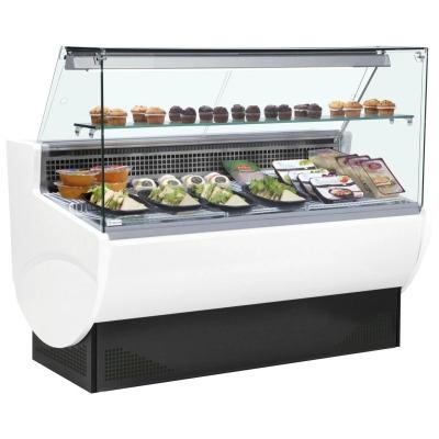 China Commercial Glass Cake Fridge Freezer Counter Top Freezer Hotel Food Store Two Door Cake Display Fridge for sale