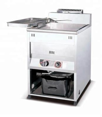 China Ignition and temperature control restaurant 40L stainless steel tank commercial piezo gas deep fryer 1 for sale