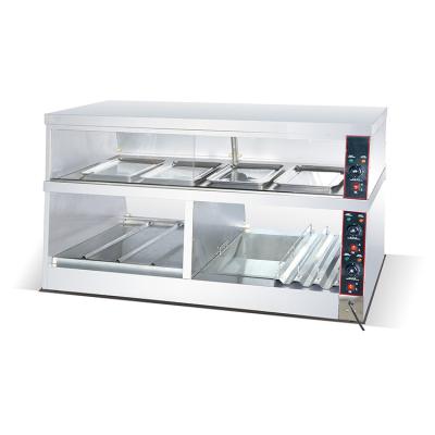 China Stainless Steel Cheap Price Grocery Quick Food Display Showcase Customize Commercial Buffet Food Display Warmer for sale