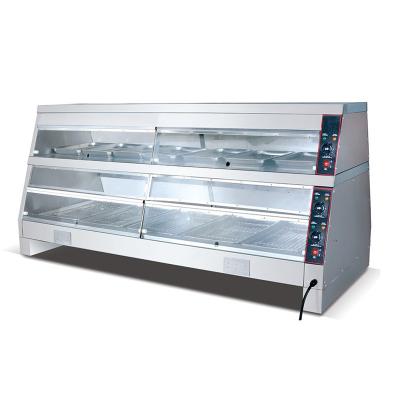 China High Quality Hot Selling Showcase Display Heater Vegetable Processing Plant Double Layer Electric Food Warmer Display for sale