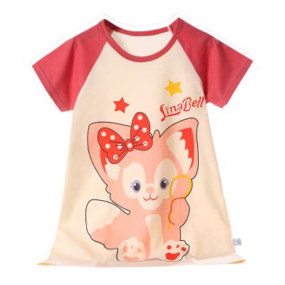 China Summer Breathable 100% Cotton Children Clothes Girl Nightgowns Sleepwear Prepare Stock Wholesale for sale