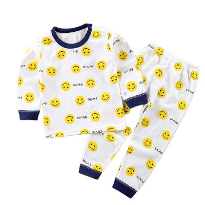 China Breathable 100% Organic Cotton Baby Kids Boys Girls Children Short Sleeve Pajamas 2Pcs Clothes Sets for sale