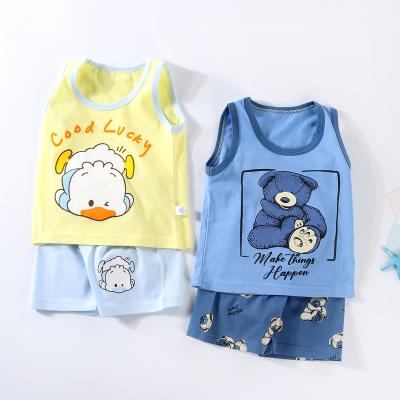 China Wholesale Breathable 100% Cotton Baby Boy Invest Suit Summer Clothes Low Price for sale