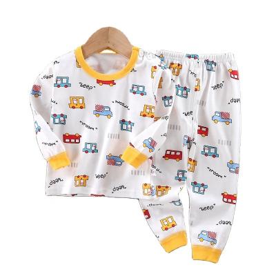 China 2021 New Arrival Breathable Oganic Cotton Children Pajamas Clothes Print Cartoon Boy Sleepwear Pajamas Set For Children for sale