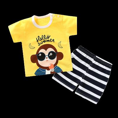 China Summer Casual 100% Cotton Clothing T-shirts Shorts Boys Costume Kid Clothing Set for sale