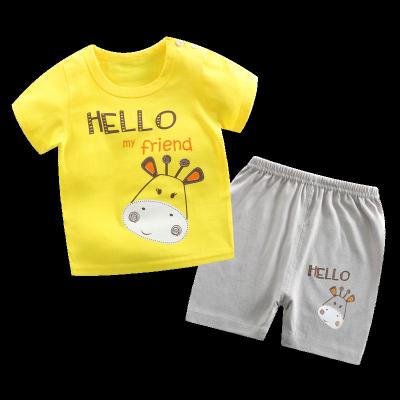 China Hot Selling Casual Children's Summer Cotton Short Sleeve Suit for sale