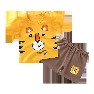 China Summer Casual Children's Clothes Cotton Shorts Short Sleeve 2 Piece Casual Suit for sale