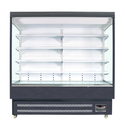 China COMPRESSOR Supermarket Display Open Showcase Cold Chain Drinks Fruit Vegetables Multi Deck Curtain Cabinet for sale